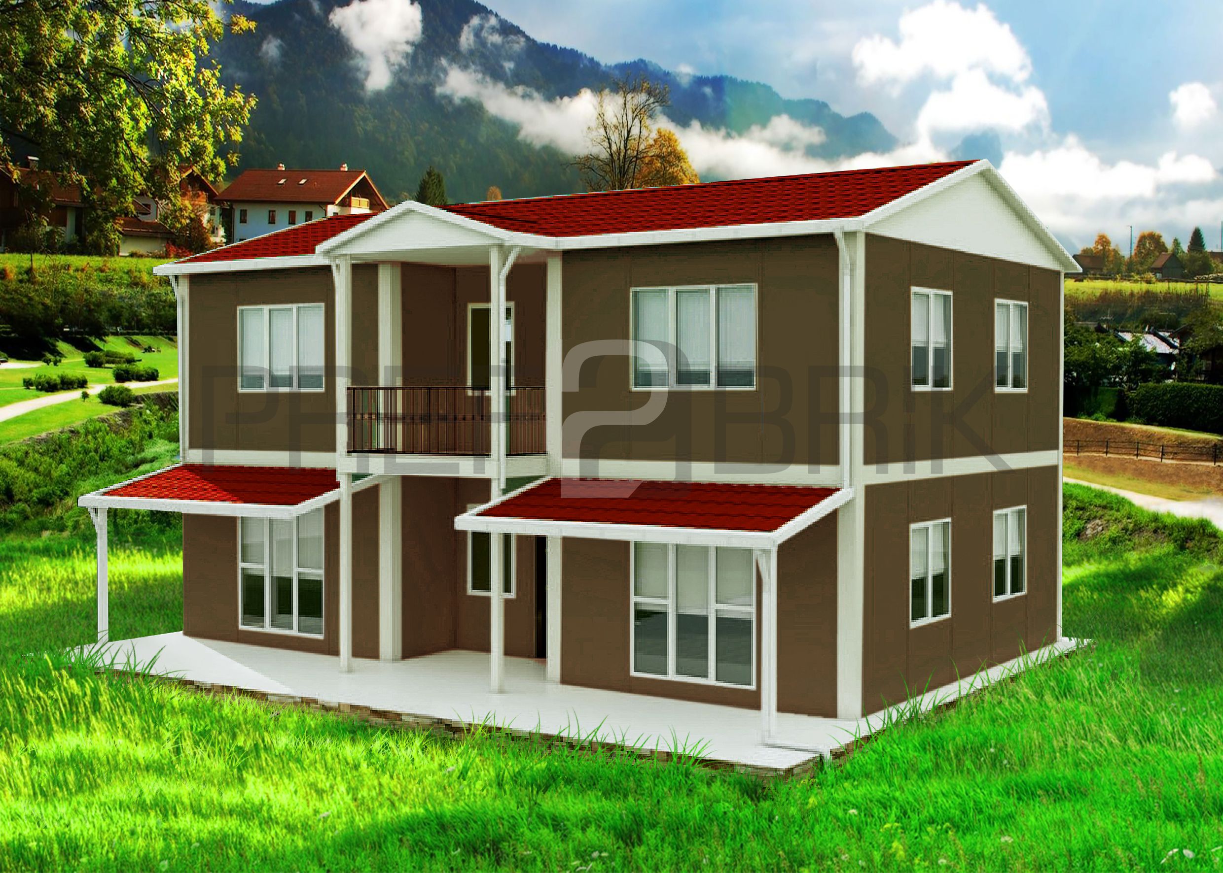 199m² İki Katlı Prefabrik Ev