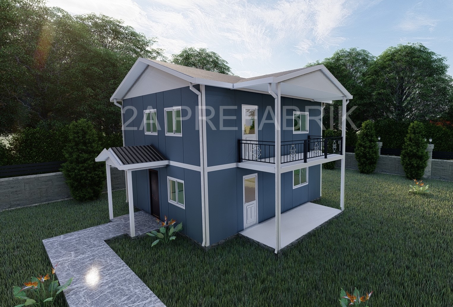 115m² İki Katlı Prefabrik Ev