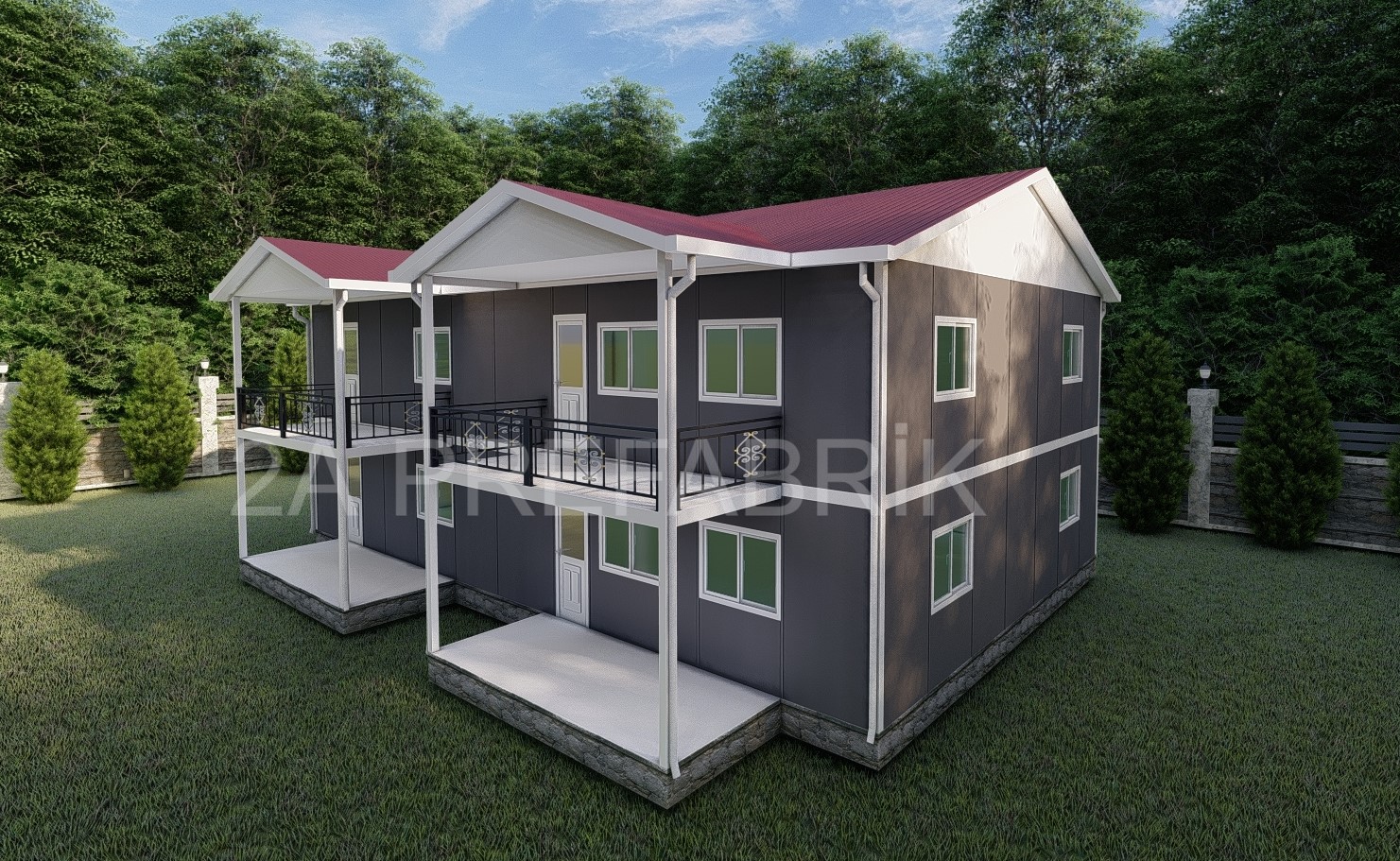 282m² İki Katlı Prefabrik Ev
