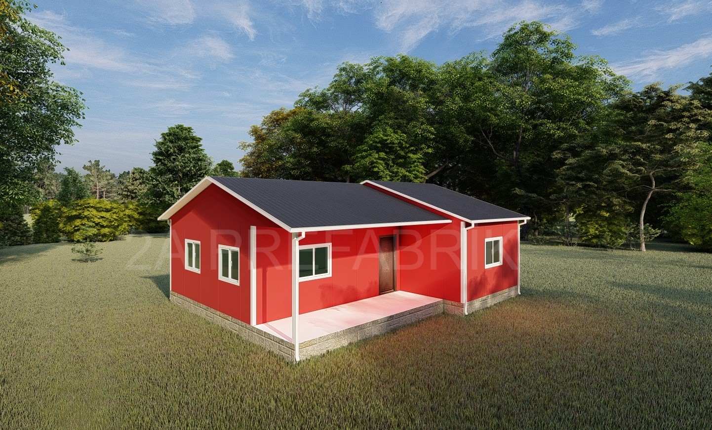 75m² Tek Katlı Prefabrik Ev