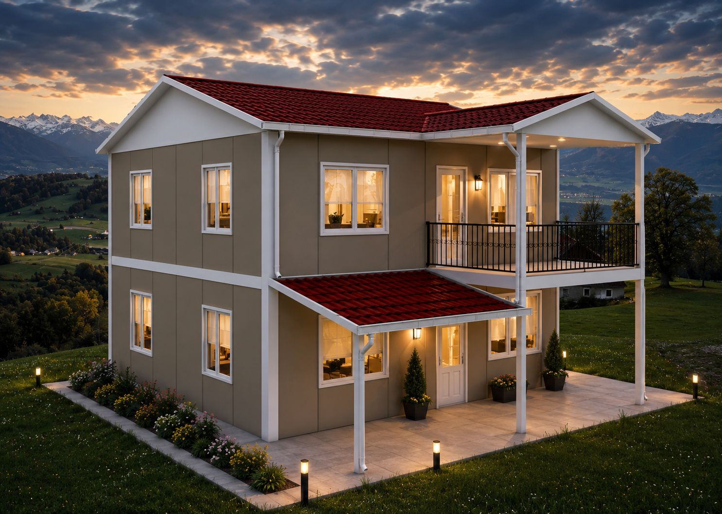146m² İki Katlı Prefabrik Ev
