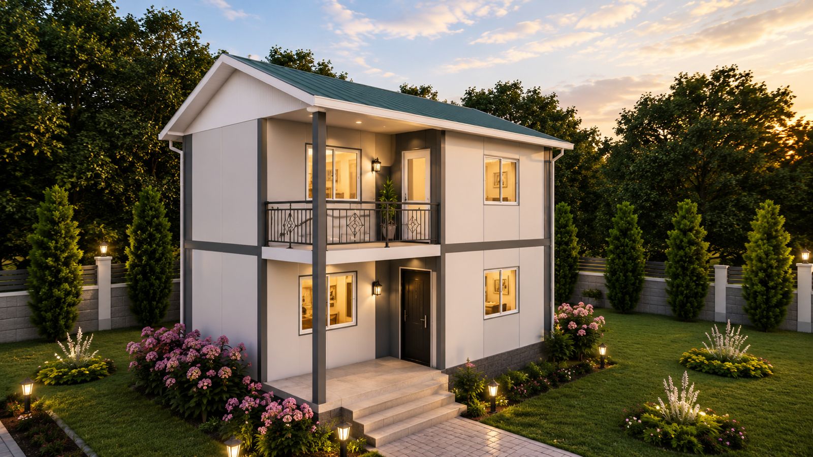 80m² İki Katlı Prefabrik Ev